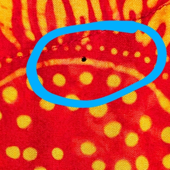 Rayon red sundress with bright golden sunburst sunflowers Size L - Picture 9 of 10